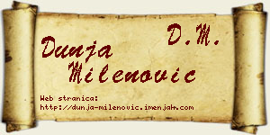 Dunja Milenović vizit kartica